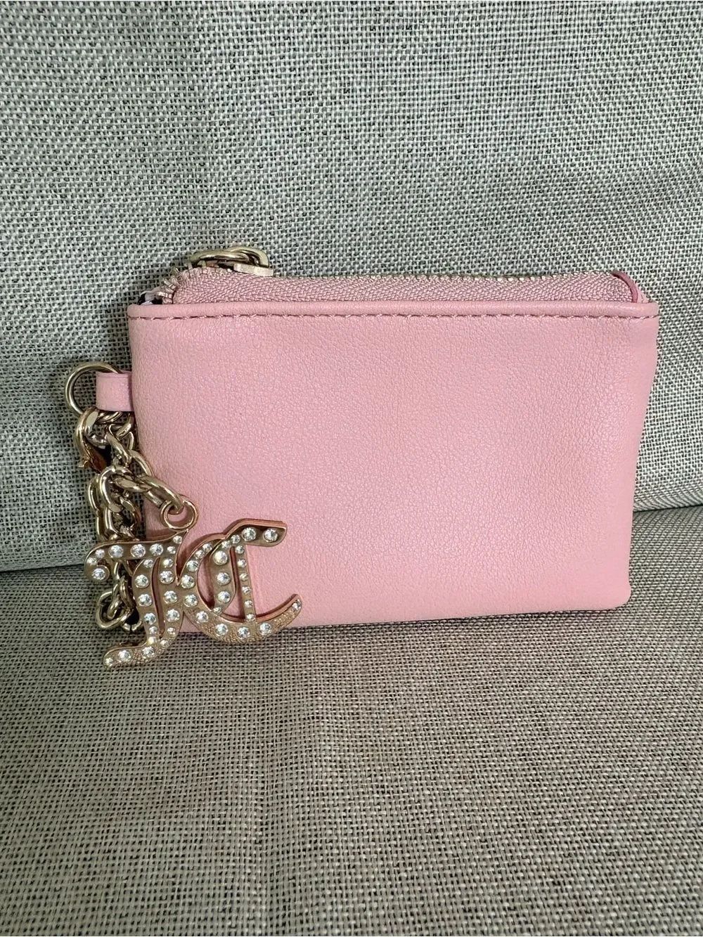 Juicy Couture Pink Coin Pouch with Rhinestone JC Charm as New